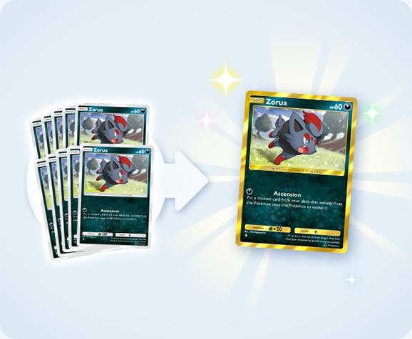 Gold frame flair applied to a card in Pokémon TCG Pocket after collecting ten duplicates