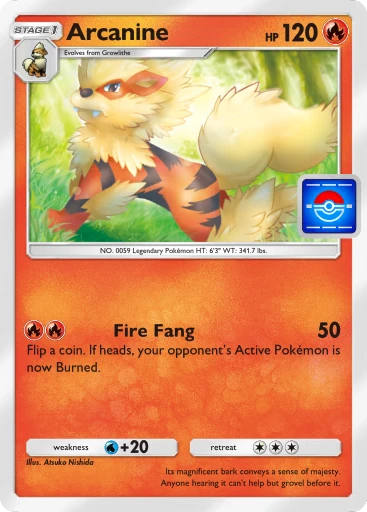 Arcanine (pb-013) card in Pokémon TCG Pocket