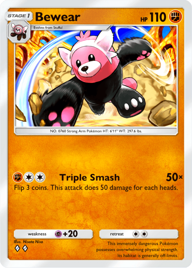 beware pokemon card Bewear (182/236) [Sun & Moon: Cosmic Eclipse] discard your opponents Active Pokémon and all attached cards pokemon card bewear in TCG
