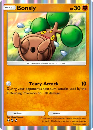 Bonsly (b3-078) card in Pokémon TCG Pocket