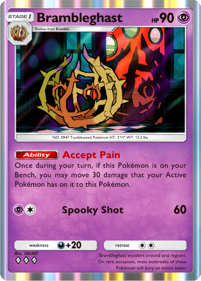 bramblin pokemon card - 198/193 - Paldea Evolved - Illustration Rare Blot Heal 10 damage from this Pokemon 10 Bramblin (Pulsing Aura #72/234, 1-Diamond)