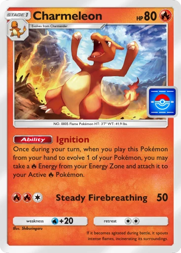 Charmeleon (pb-020) card in Pokémon TCG Pocket