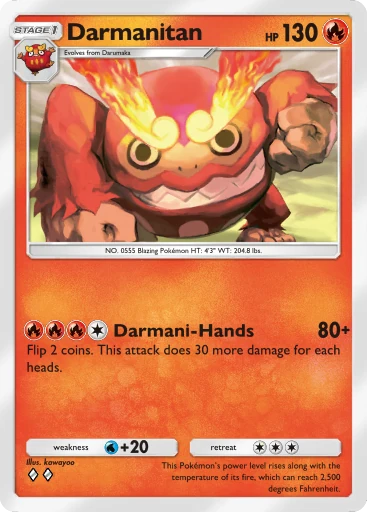 Darmanitan (b1-040) card in Pokémon TCG Pocket