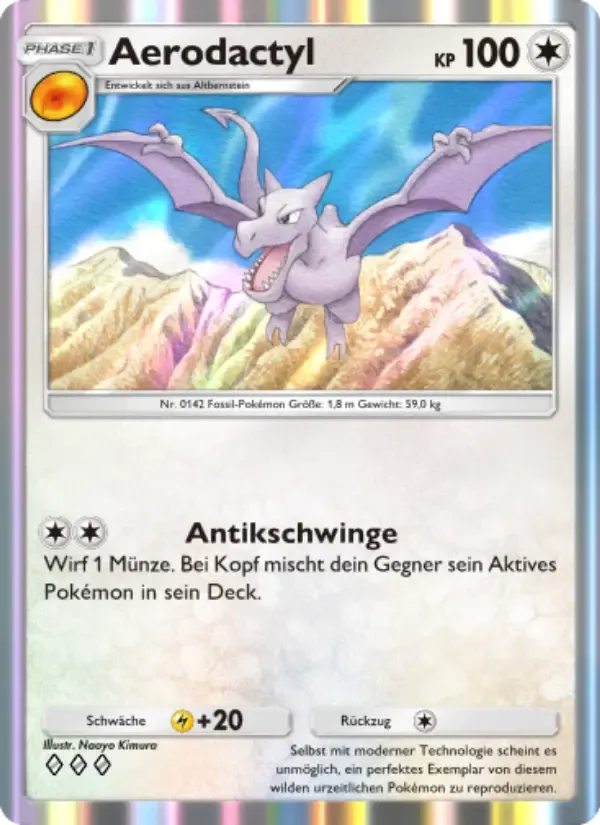 Aerodactyl card in German
