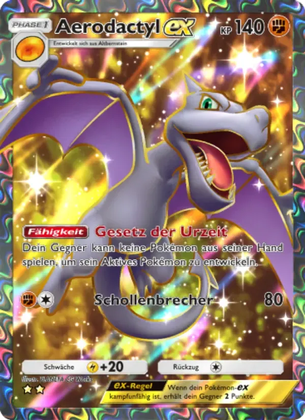 Aerodactyl ex card in German