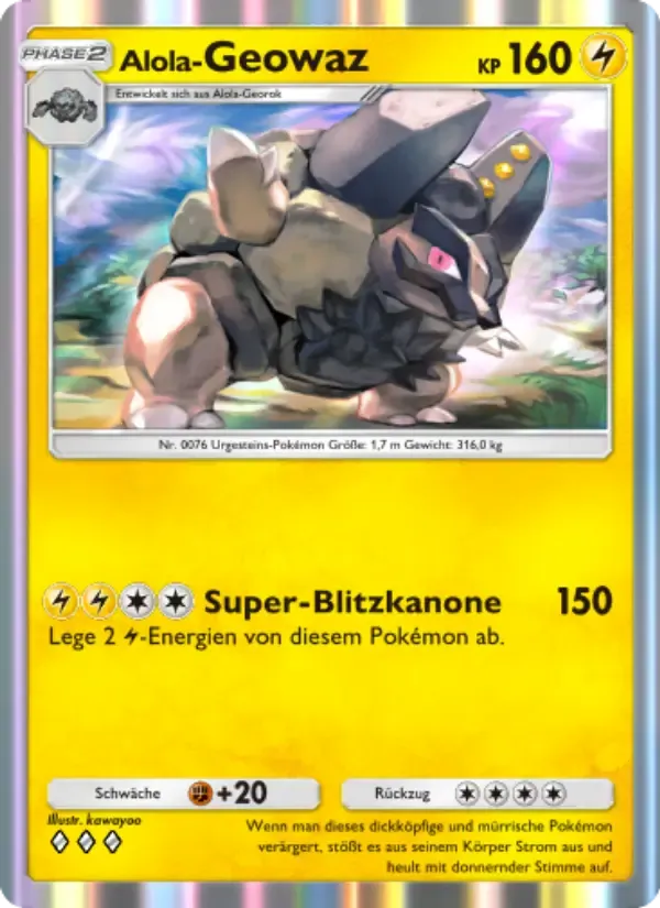 Alolan Golem card in German