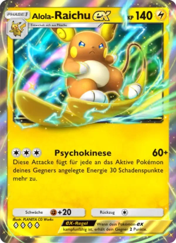 Alolan Raichu ex card in German
