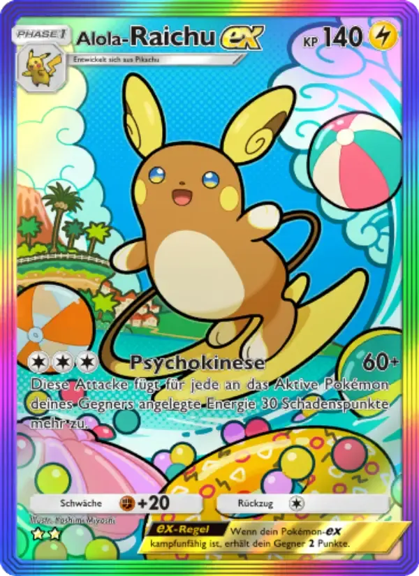 Alolan Raichu ex card in German