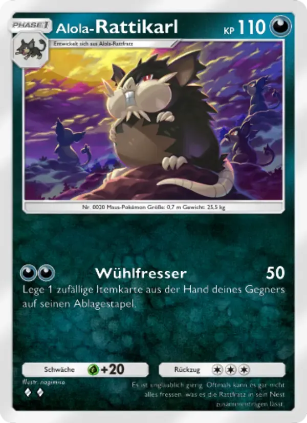 Alolan Raticate card in German