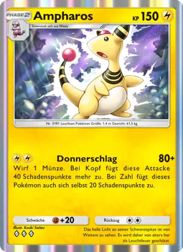 Ampharos card in German