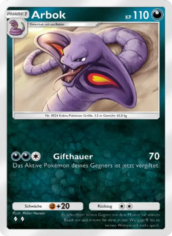 Arbok card in German