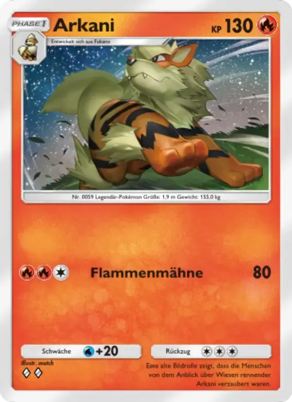 Arcanine card in German