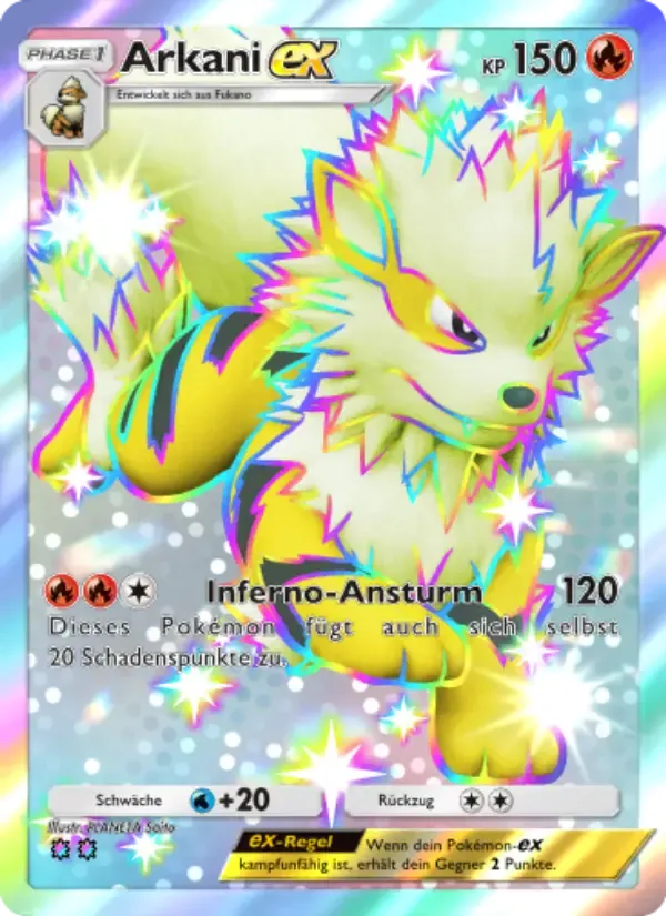 Arcanine ex card in German