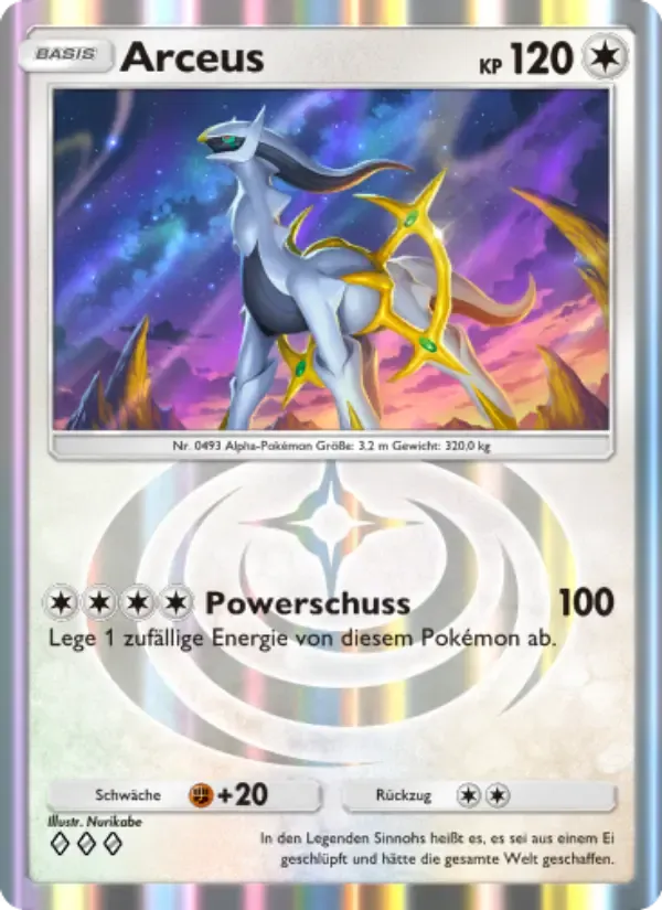 Arceus card in German