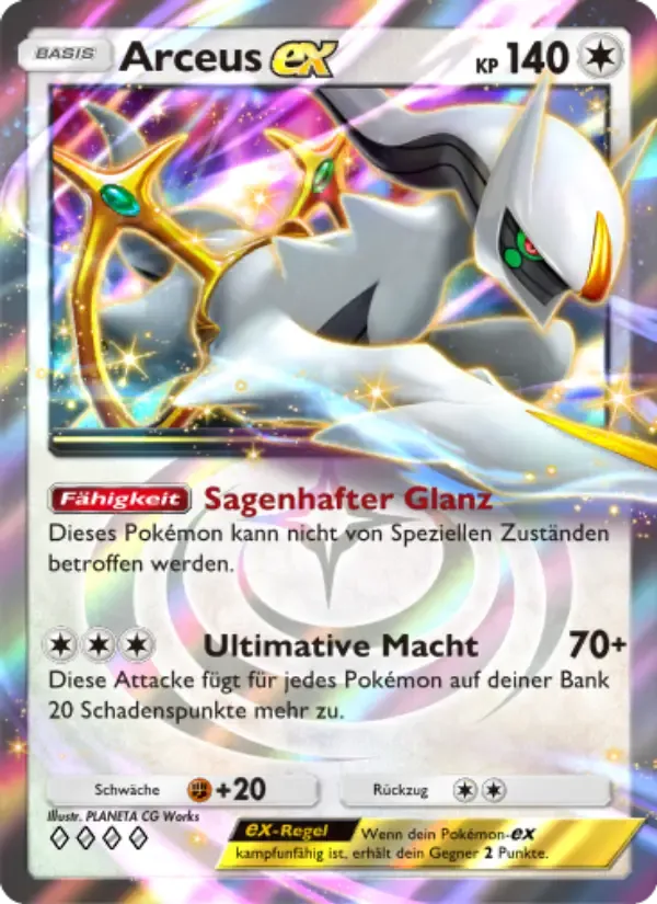 Arceus ex card in German