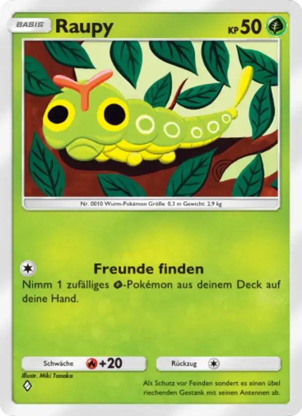 Caterpie card in German
