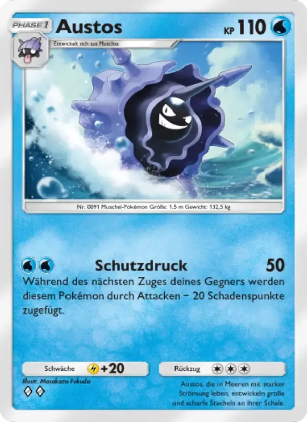Cloyster card in German