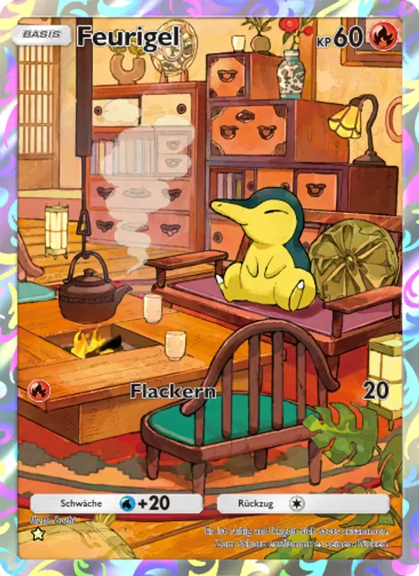 Cyndaquil card in German