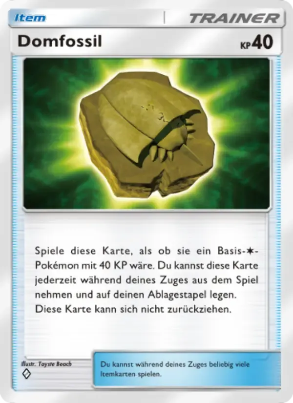 Dome Fossil card in German
