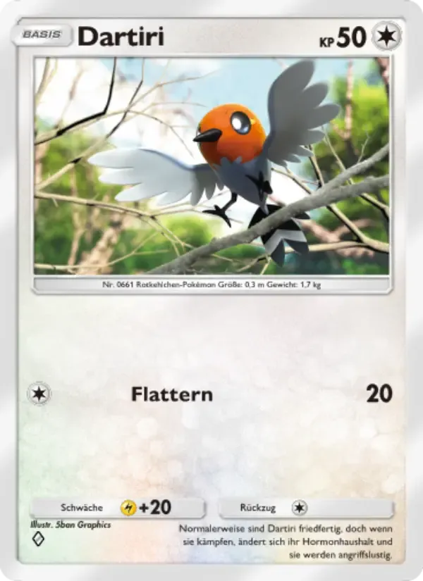 Fletchling card in German