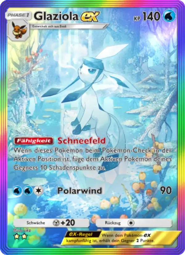 Glaceon ex card in German