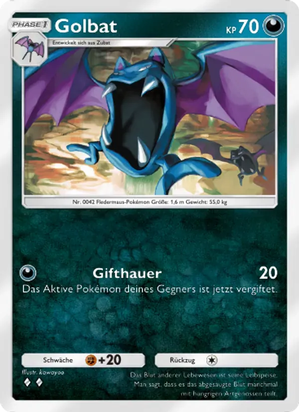 Golbat card in German