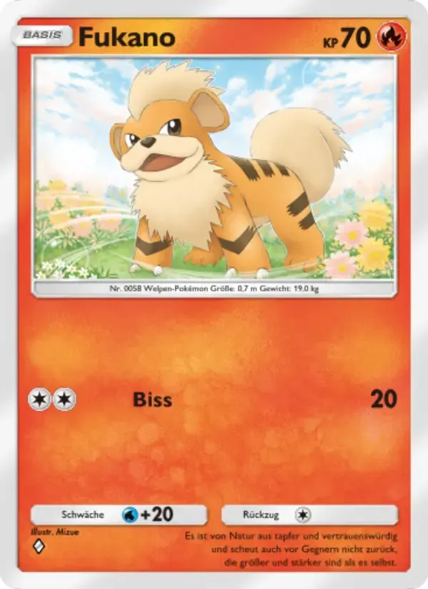Growlithe card in German