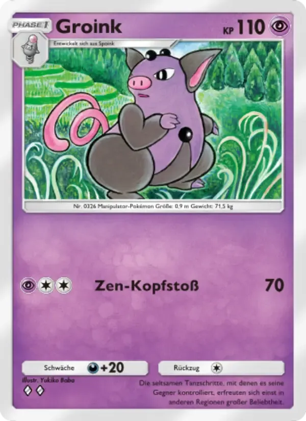 Grumpig card in German