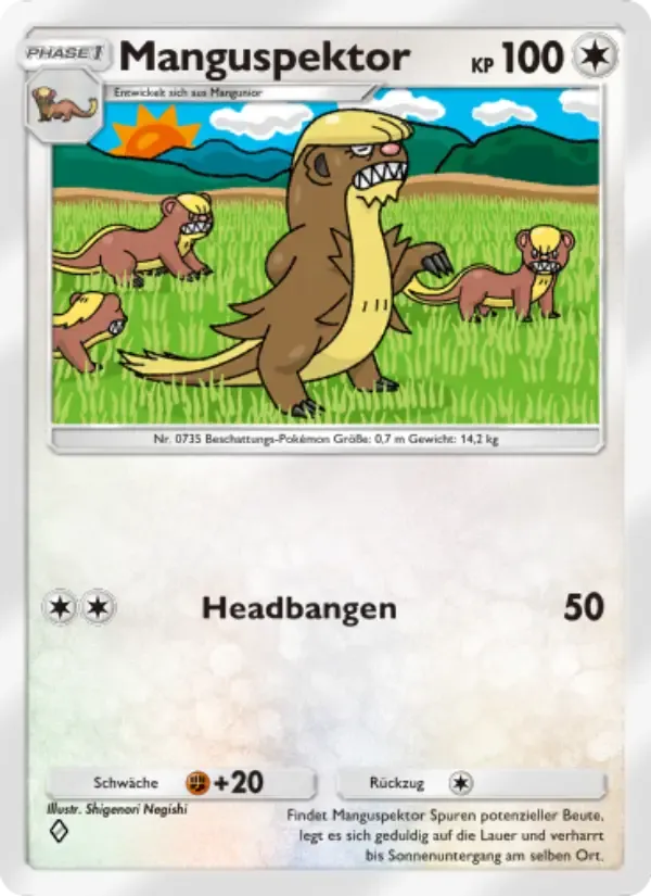 Gumshoos card in German