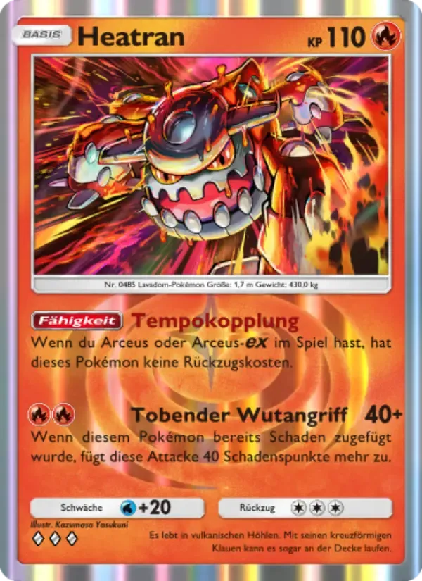 Heatran card in German