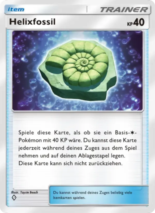 Helix Fossil card in German