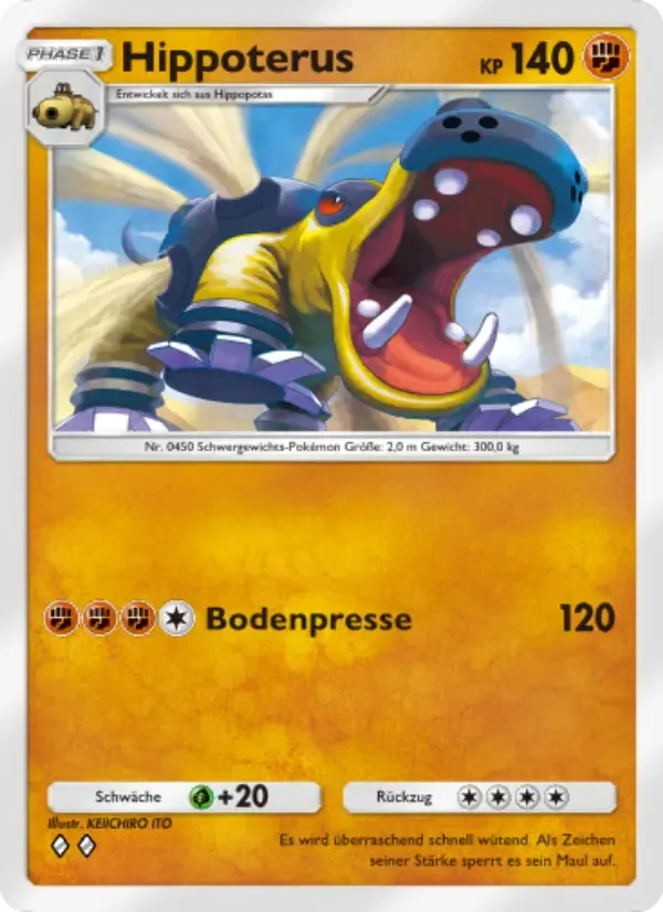 Hippowdon card in German