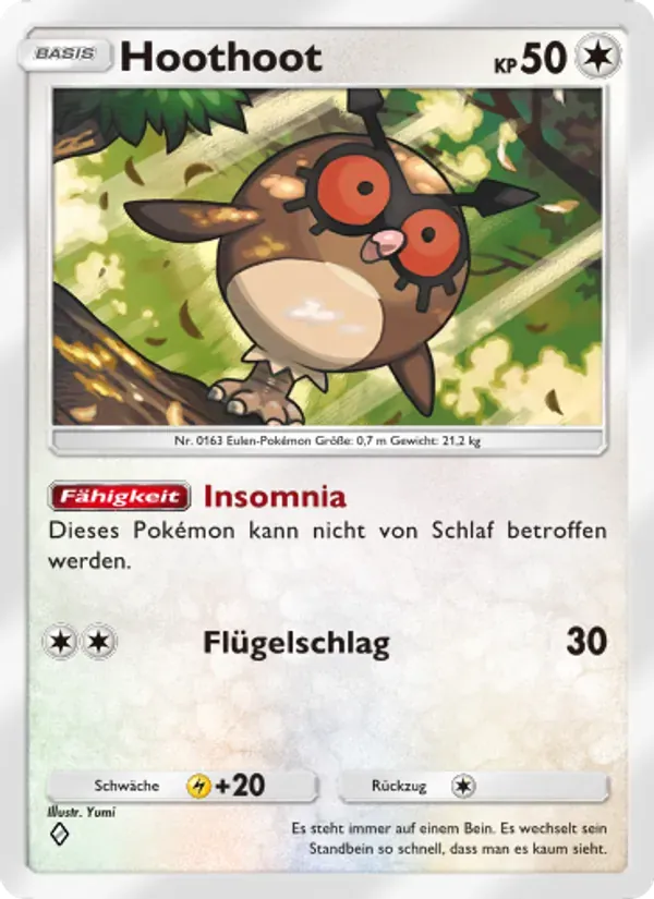 Hoothoot card in German