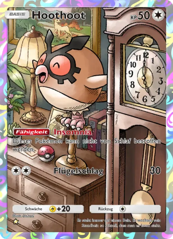 Hoothoot card in German