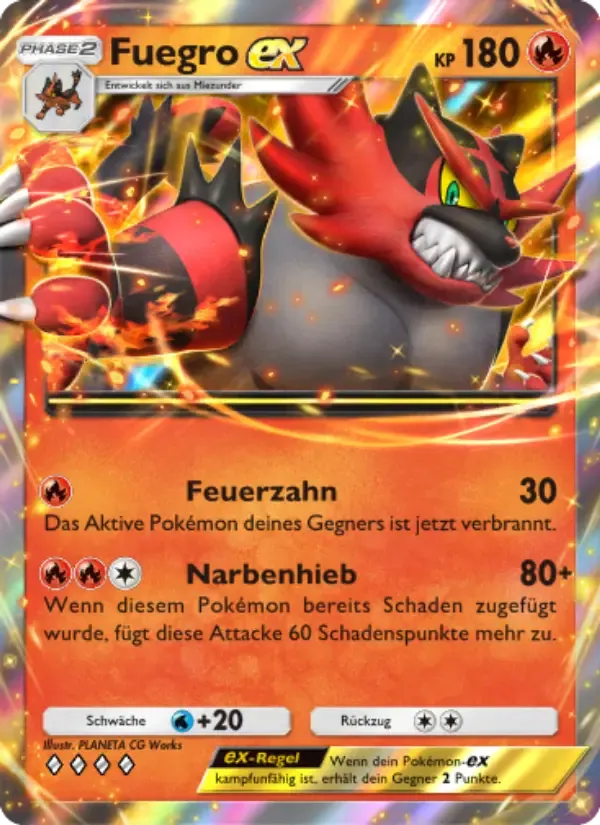 Incineroar ex card in German