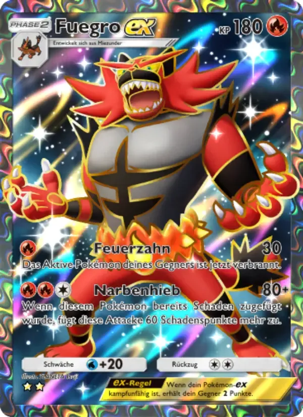 Incineroar ex card in German