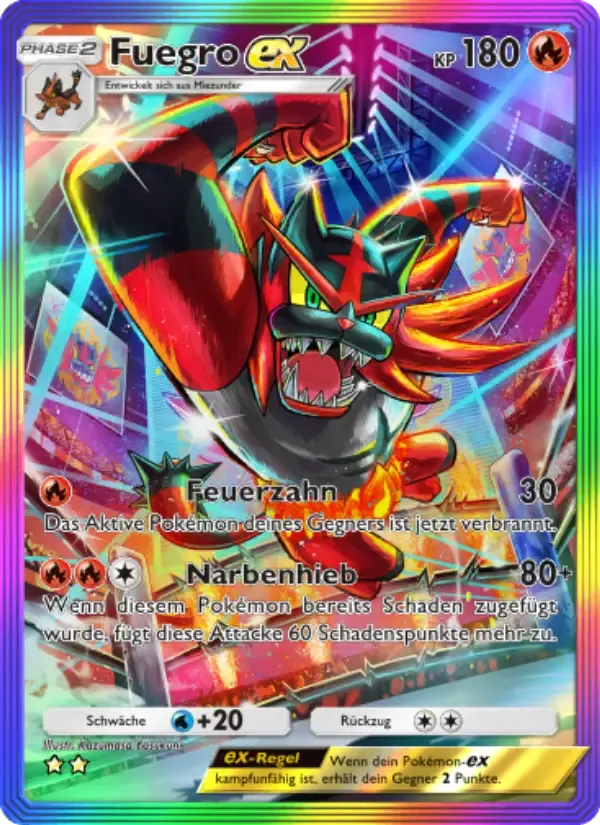 Incineroar ex card in German