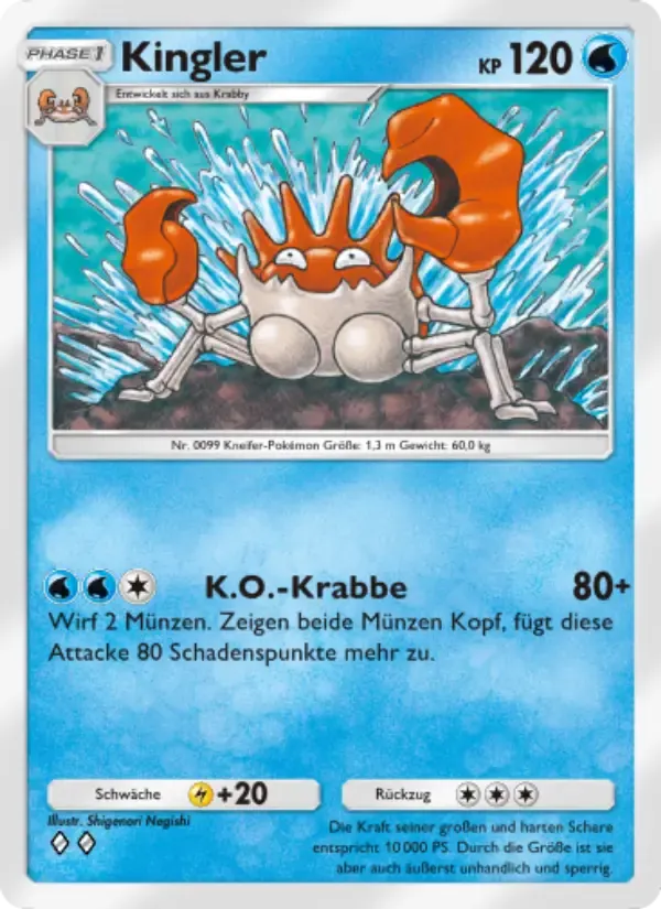 Kingler card in German