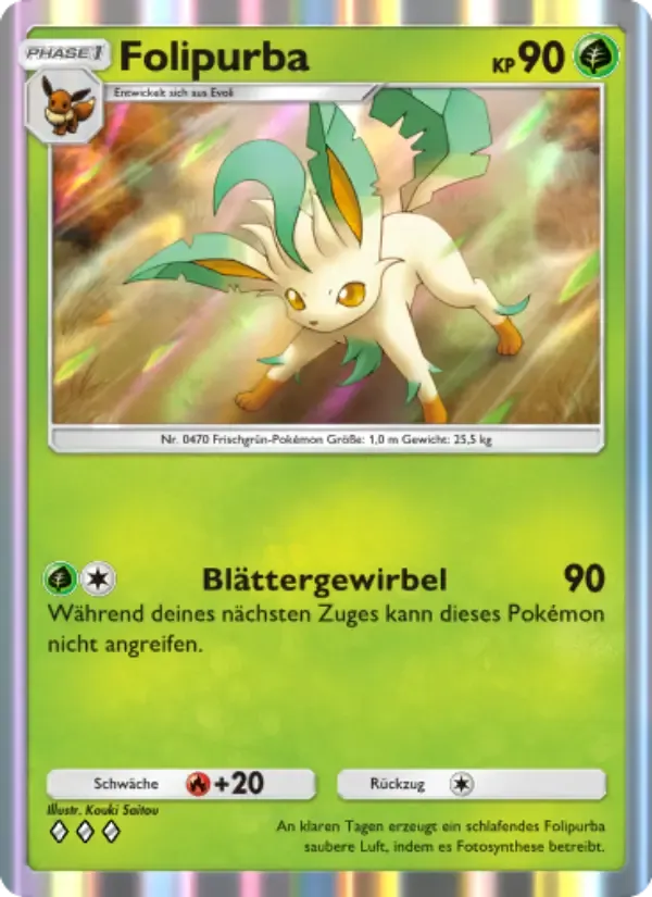 Leafeon card in German