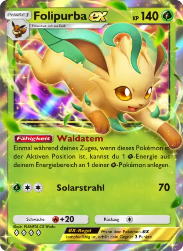 Leafeon ex card in German
