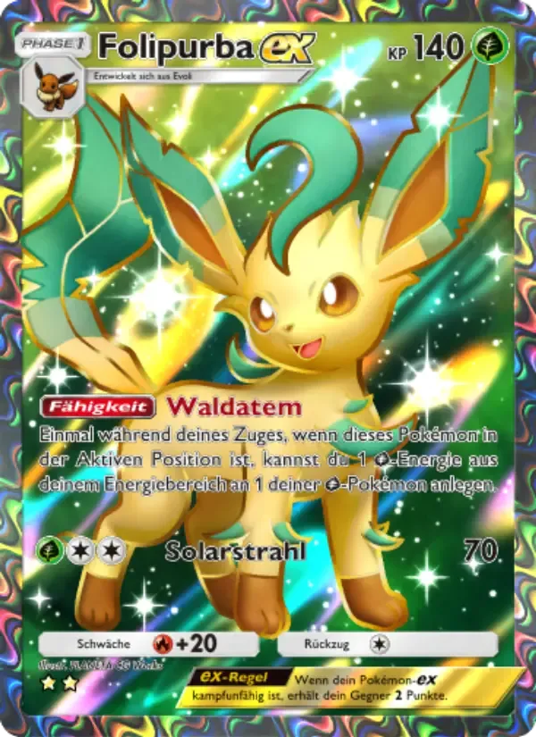 Leafeon ex card in German