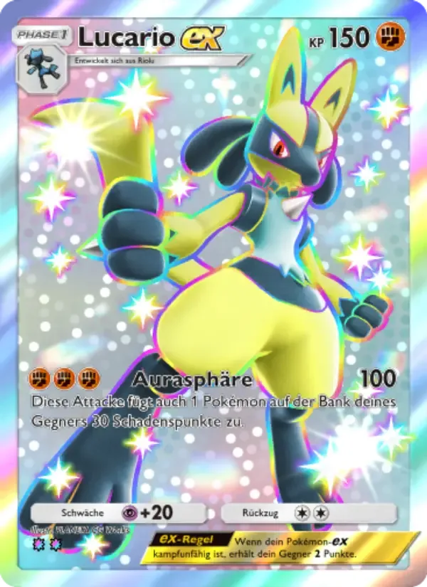 Lucario ex card in German