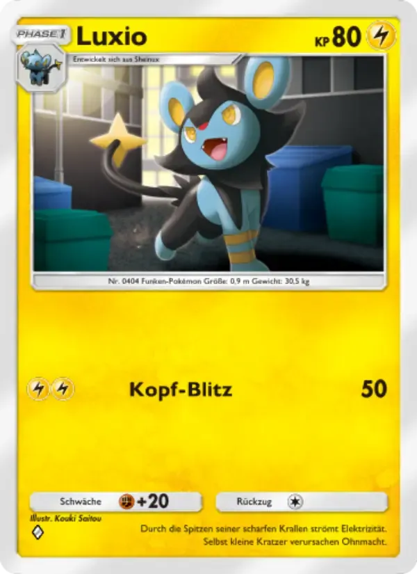 Luxio card in German