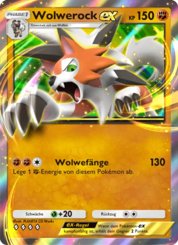 Lycanroc ex card in German