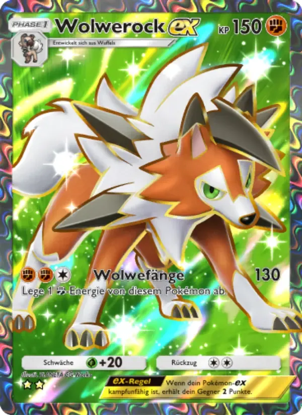 Lycanroc ex card in German