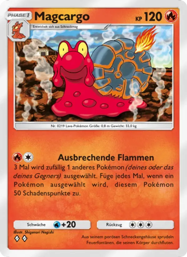 Magcargo card in German