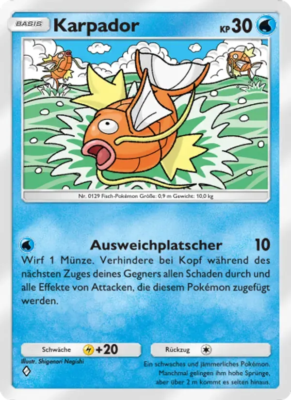 Magikarp card in German