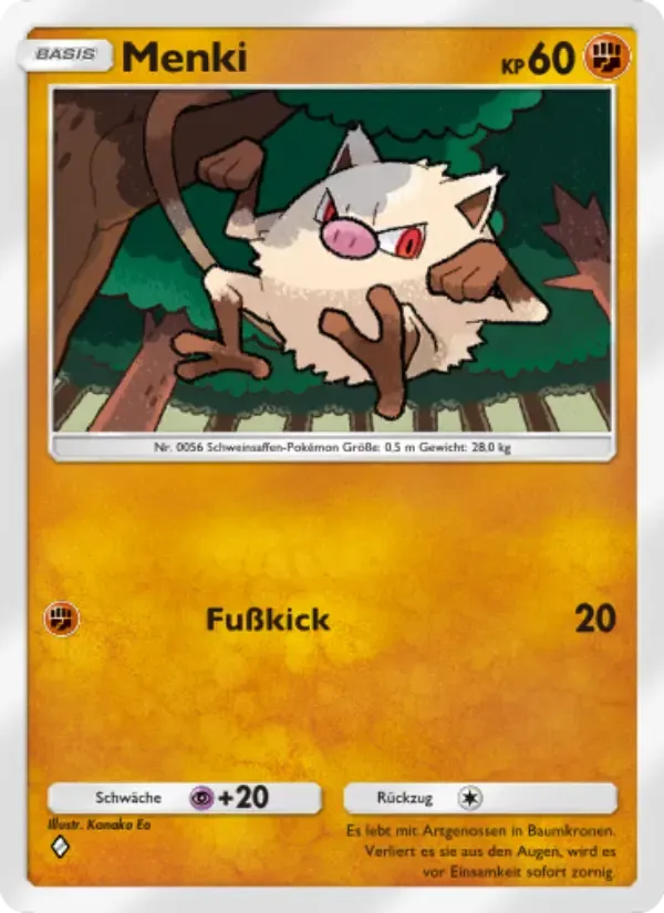 Mankey card in German