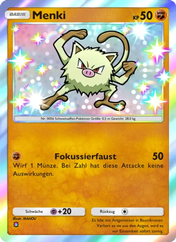Mankey card in German