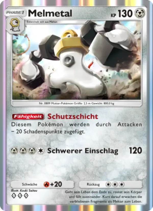 Melmetal card in German